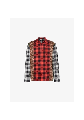 Mens Amiri Spliced Ma Quad Cotton Flannel Shirt