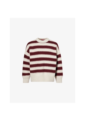 Mens The Elder Statesman Pali Braided-Stripe Crewneck Cashmere Jumper