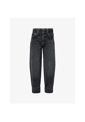 Womens Agolde Belted Cuffed Tapered Denim Jeans