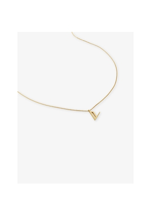 Womens Monica Vinader Initial V 18ct Gold-Vermeil Plated 925 Sterling Silver Necklace