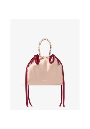 Womens Jimmy Choo Drawstring Mini Top Handle Satin Shoulder Bag