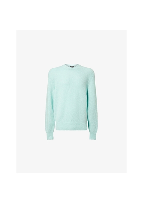 Mens Tom Ford Crew Neck Brushed-Knit Alpaca-Blend Knitted Jumper