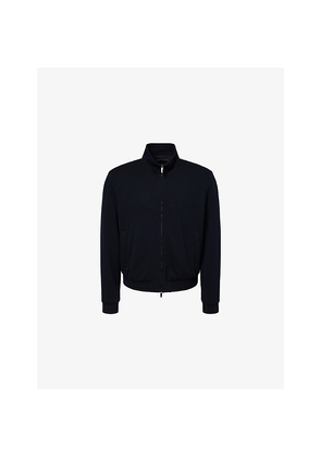 Mens Emporio Armani High-Neck Chevron-Jacquard Wool-Blend Jacket