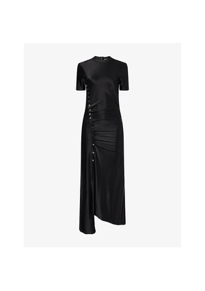 Womens Rabanne Draped Asymmetric Stretch-Jersey Midi Dress