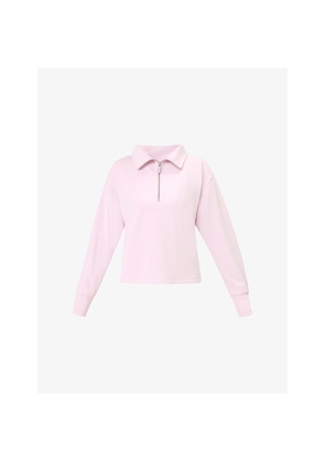 Womens Sweaty Betty Sand Wash Half-Zip Stretch-Woven Sweatshirt