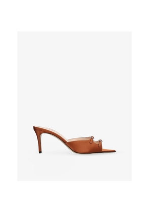 Womens Andrea Wazen Carol 75 Satin Heeled Mules