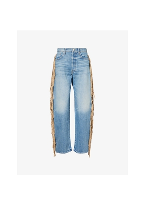 Womens Mother The Fringe Half Pipe Denim Jeans