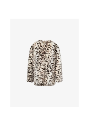 Womens Isabel Marant Aglae Printed Faux-Fur Coat