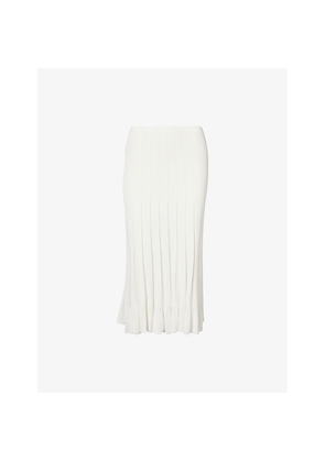 Womens Theory Panelled-Rib Stretch-Knit Midi Skirt