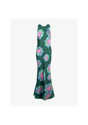 Womens Omnes Jai Floral-Print Satin Maxi Dress