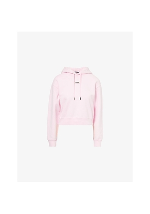 Womens Jacquemus Le Hoodie Grosgrain-Tab Cotton-Jersey Hoody