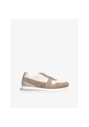 Mens Brunello Cucinelli Grained-Texture Leather and Suede Trainers
