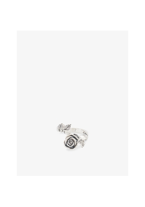 Mens Emanuele Bicocchi Spiral Blooming Rose 925 Sterling Silver Ring