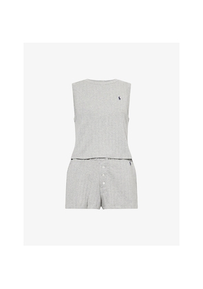 Womens Polo Ralph Lauren Pointelle Tank and Boxer Short Cotton-Jersey Pyjama Set