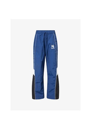 Mens Nahmias Warm Up Wide-Leg Woven Jogging Bottoms