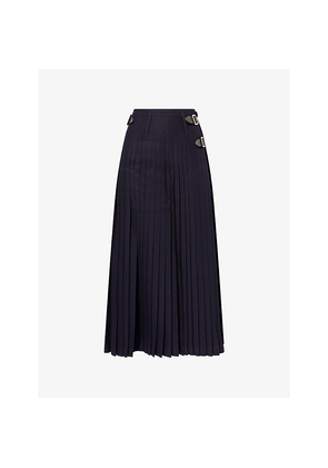 Womens JW Anderson Raw-Edge Belted Wool Kilt