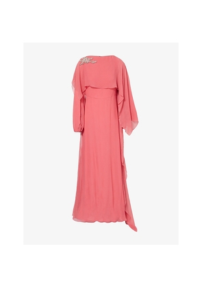 Womens Erdem Crystal-Embellished Draped Silk Maxi Dress