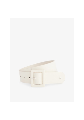 Womens Weekend Max Mara Logo-Hardware Square-Buckle Leather Belt