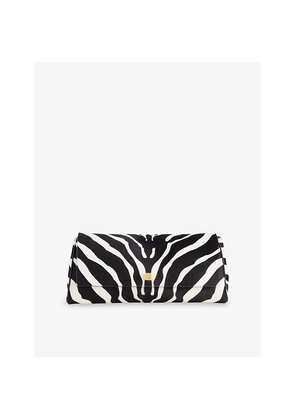 Womens Khaite Audrey Zebra-Print Pony Hair Leather Clutch Bag
