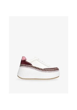 Womens Chloe Nama Runner Platform Woven Trainers