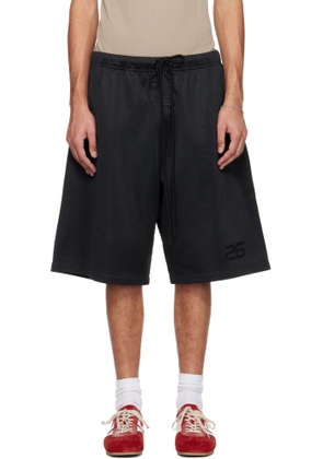 Fear of God ESSENTIALS Black Holiday Satin Fleece Relaxed Shorts