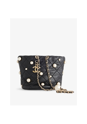 Womens Reselfridges Pre-Loved Chanel Drawstring Charm Leather Cross-Body Bag