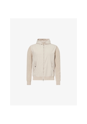 Mens Eleventy Bimateri Shell and Rib Knit Jacket