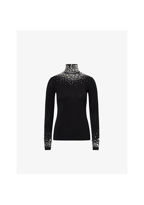 Womens Rabanne Studded Long-Sleeve Jersey Top