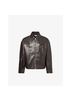 Mens Bottega Veneta Kimono Regular-Fit Leather Jacket