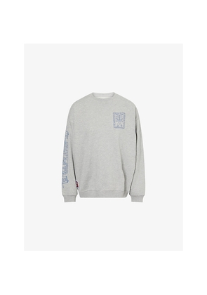 Womens Damson Madder The Reader Graphic Cotton-Jersey Sweatshirt