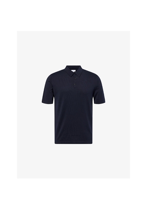 Mens Sunspel Sun Sea Island Short-Sleeve Knitted Cotton Polo Shirt