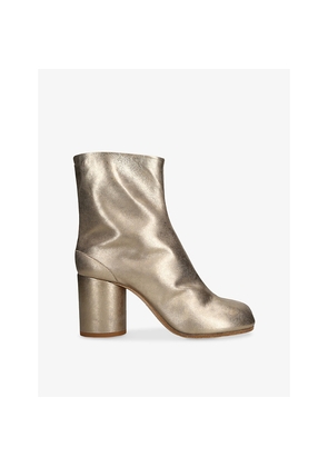 Womens Maison Margiela Tabi 80 Metallic Leather Boots