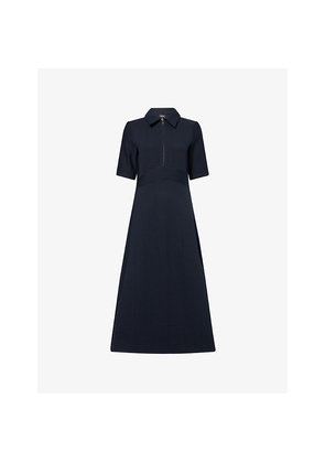 Womens Me And Em Collared Half-Zip Stretch-Jersey Midi Dress