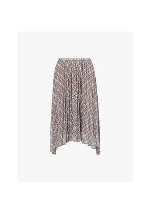Womens Acne Studios Ibo Check-Print Woven Midi Skirt