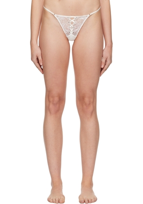 Fleur du Mal White Lace-Up Thong