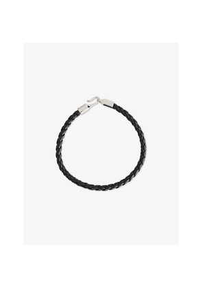 Mens Thomas Sabo Braided Sterling-Silver and Leather Bracelet