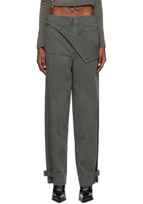 Dion Lee Gray Belted Shell Trousers