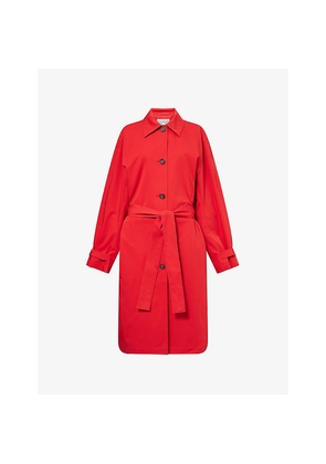 Womens Toteme Light Spring Belted Cotton-Poplin Trench Coat