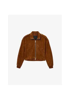 Womens Allsaints Lowden Collared Suede Jacket