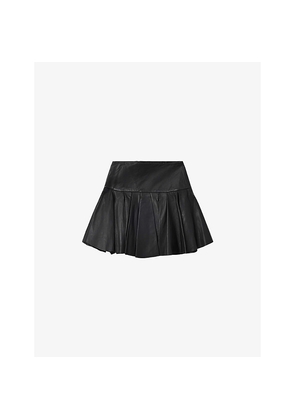 Womens Allsaints Irina Zip-Up Leather Mini Skirt