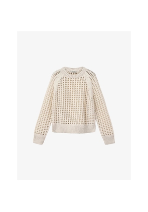 Womens Allsaints Suniva Open-Stitch Wool and Alpaca-Blend Jumper