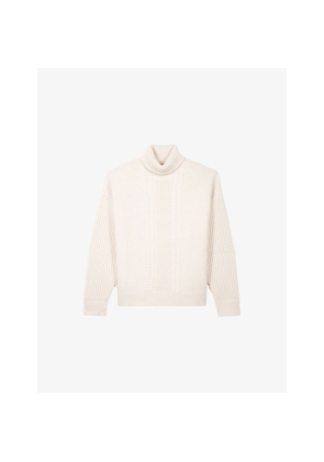 Mens The Kooples Textured Roll-Neck Wool-Blend Jumper