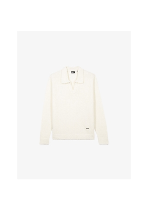 Mens The Kooples Open-Collar Long-Sleeve Wool Jumper