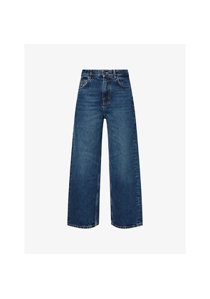Womens Me And Em Straight-Leg Cropped Relaxed Denim Jeans