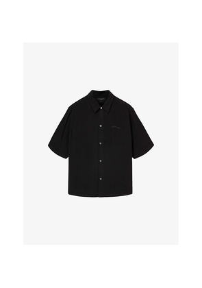 Mens Allsaints Baron Logo-Embroidered Woven Shirt