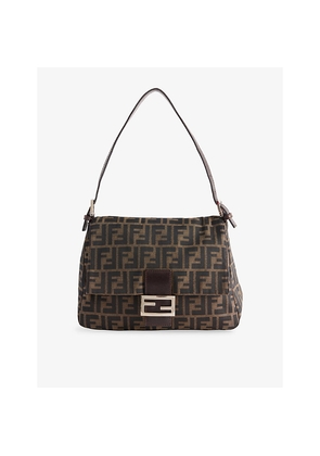 Womens Reselfridges Pre-Loved Fendi Mama Forever Baguette Canvas Shoulder Bag