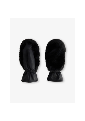 Womens Bo+Tee Elasticated Faux-Fur Gloves