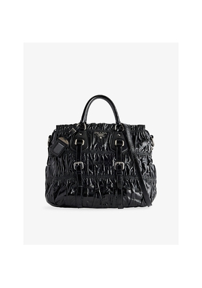 Womens Reselfridges Pre-Loved Prada Vernice Gaufre Leather Satchel