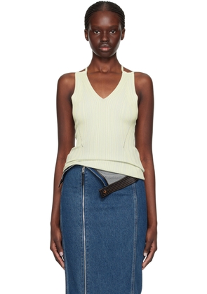 Paris Georgia Green & Blue Criss-Cross Tank Top