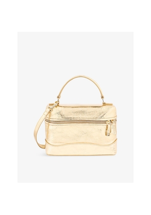 Womens Sandro Tangolino Metallic-Leather Top-Handle Bag